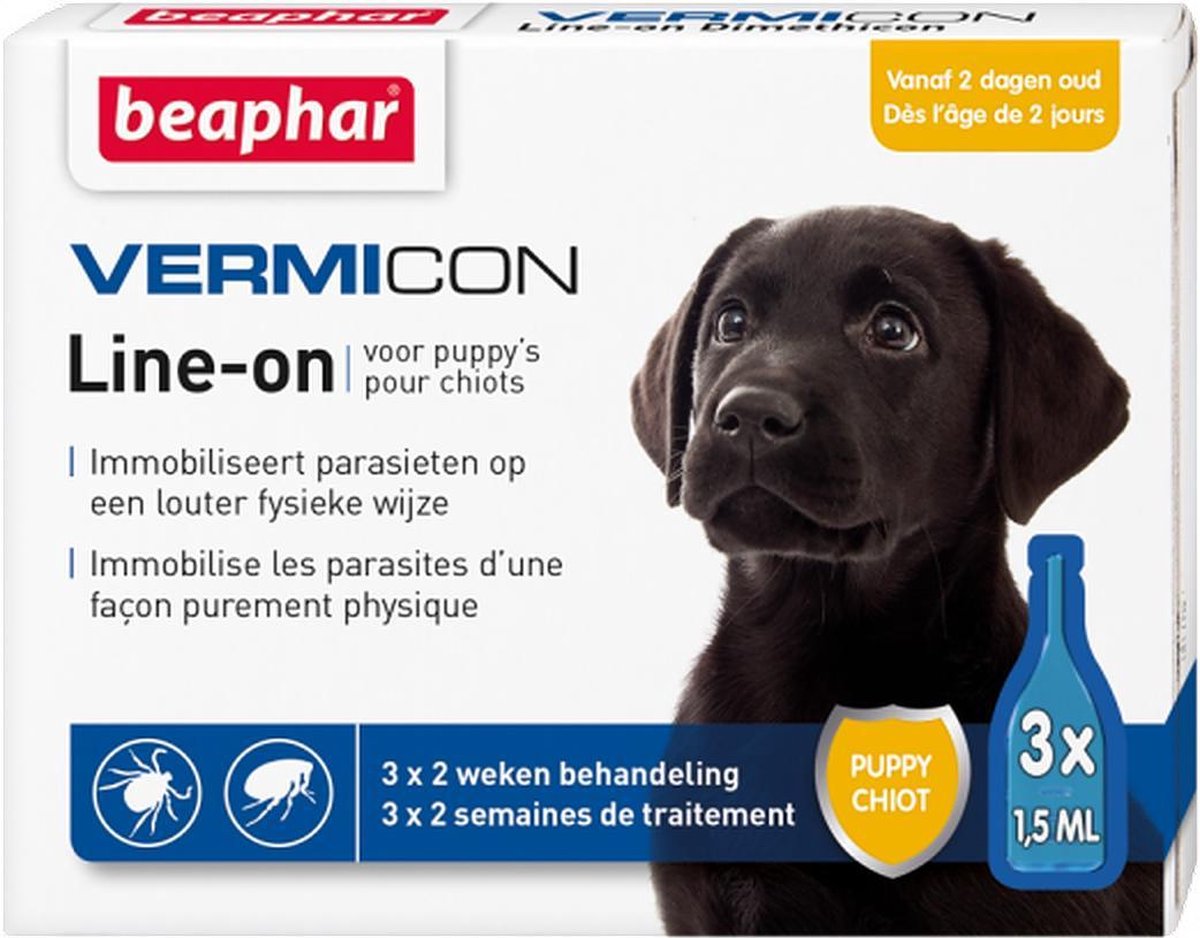 Vlooien-Teken druppels Vermicon Line-On puppy 3x1