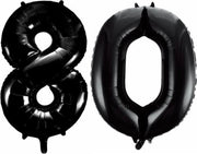 Folieballon 80 jaar zwart 86cm