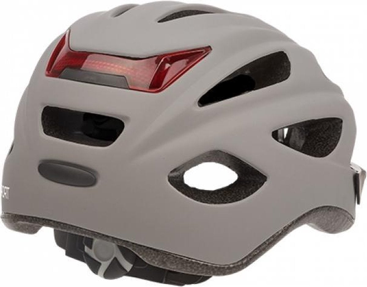 fietshelm city'go led polystyreen grijs mt 58-61 cm
