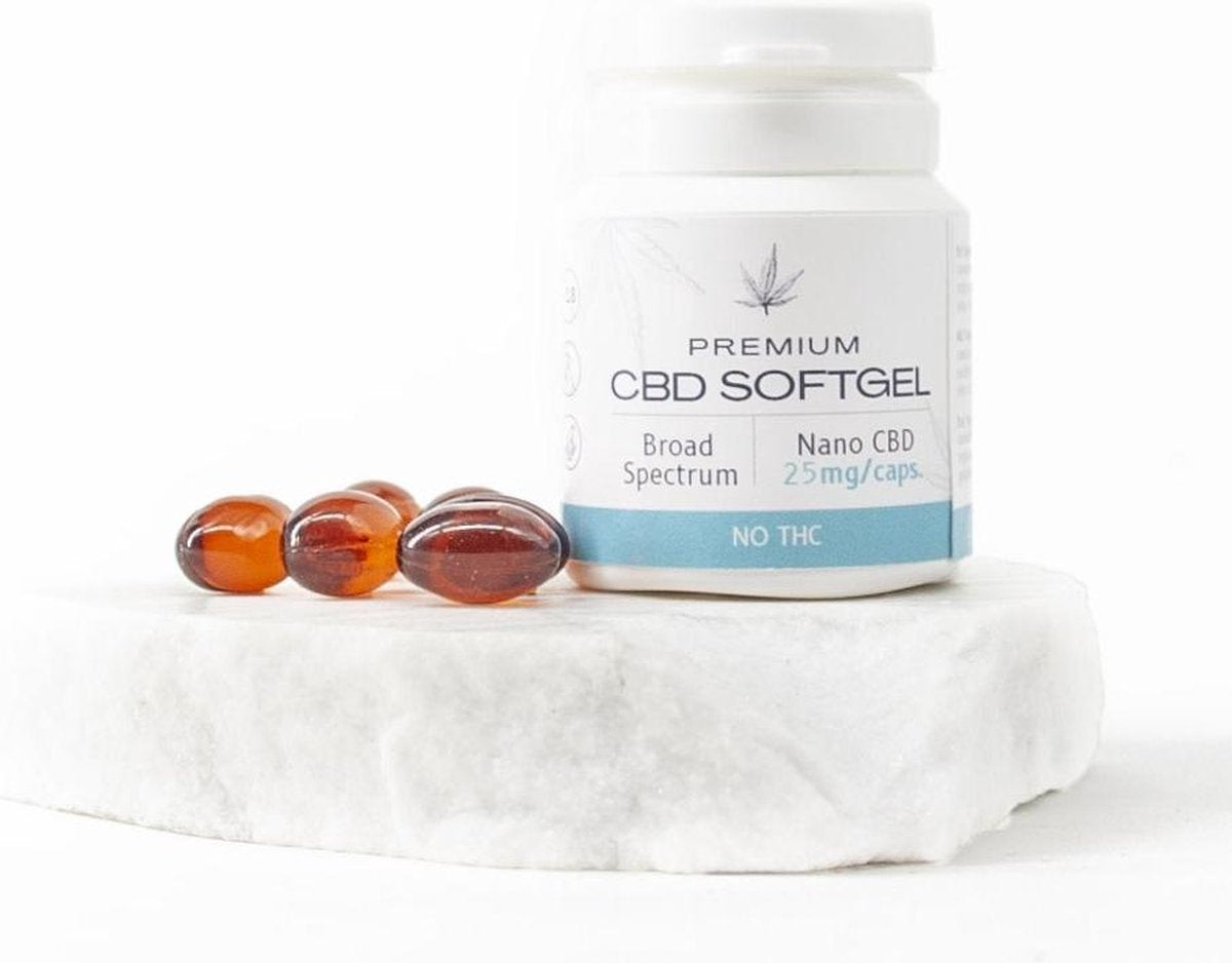 CBD Softgel Broad Spectrum 25mg Capsules - No THC | Geproduceerd in Nederland