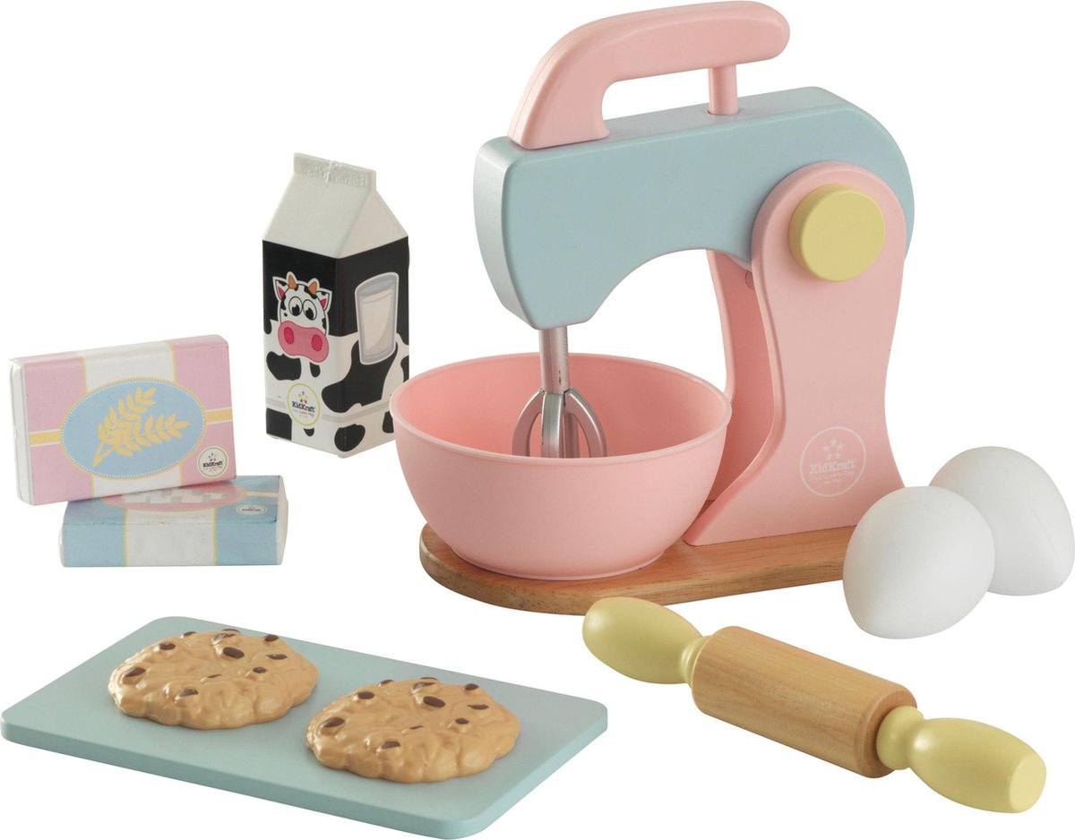KidKraft Houten speelgoed bakset - pastelkleurig