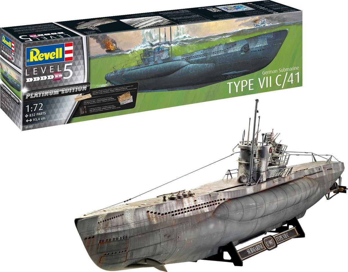1:72 Revell 05163 German Submarine Type VII C/41 Plastic kit