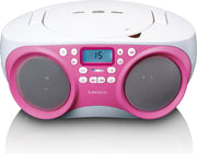 Lenco SCD-301PK - Draagbare FM Radio/CD/MP3 en USB speler - Roze