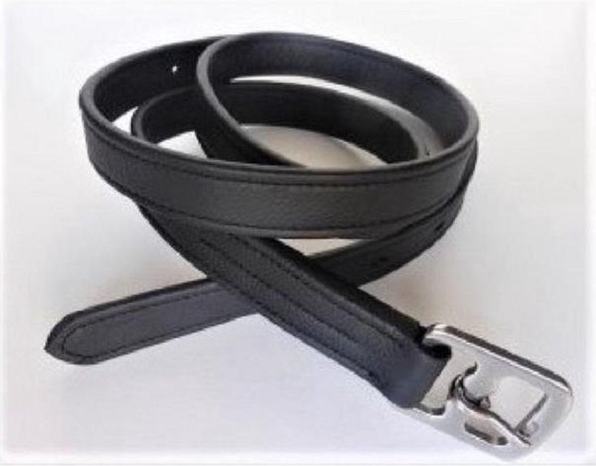 HB showtime soft beugelriem extra sterk - 145cm - zwart leer - nylon kern