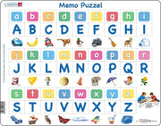 Puzzel Maxi Memopuzzel Leren Lezen - Het alfabet met afbeeldingen - 52 stukjes