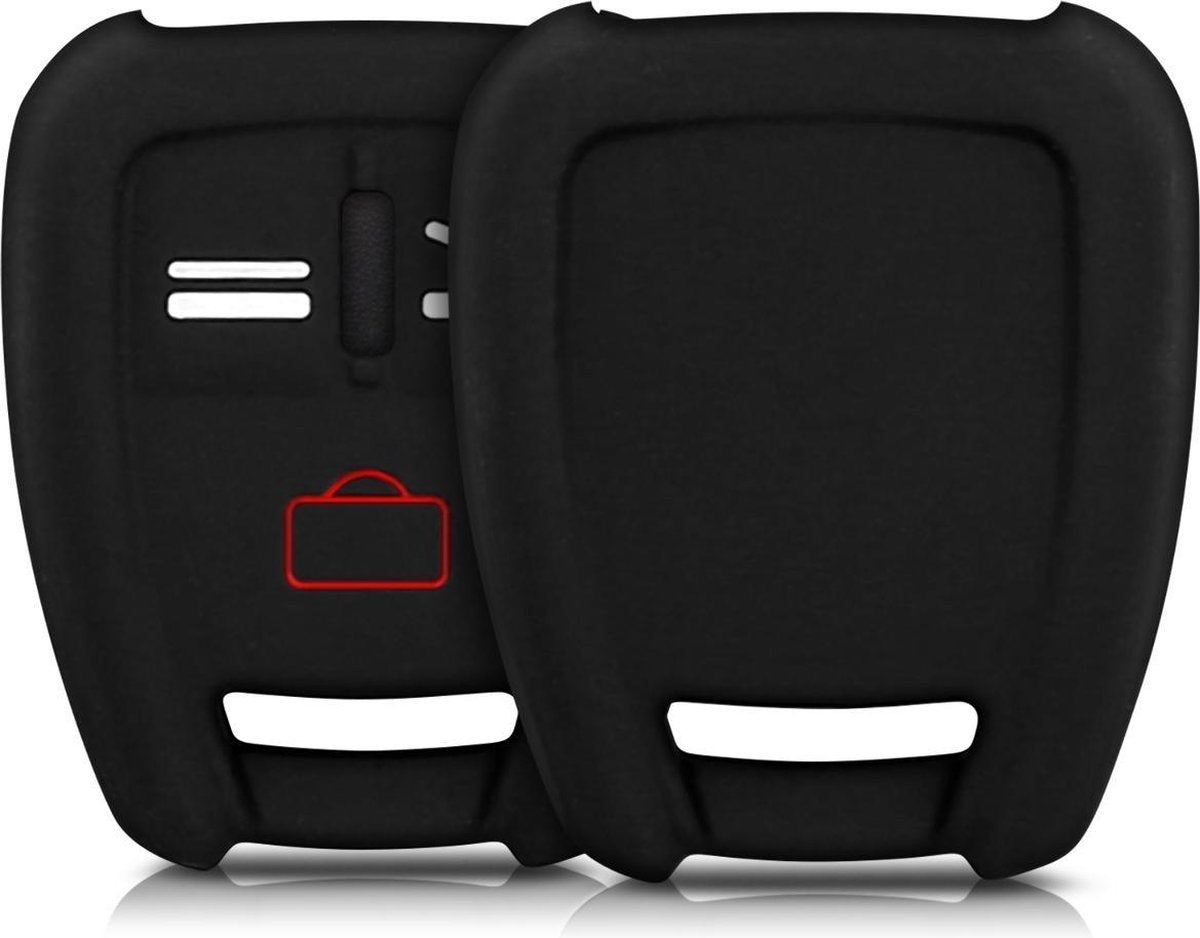 kwmobile autosleutelhoes voor Opel 3-knops draadloze autosleutel - Siliconen beschermhoes in zwart