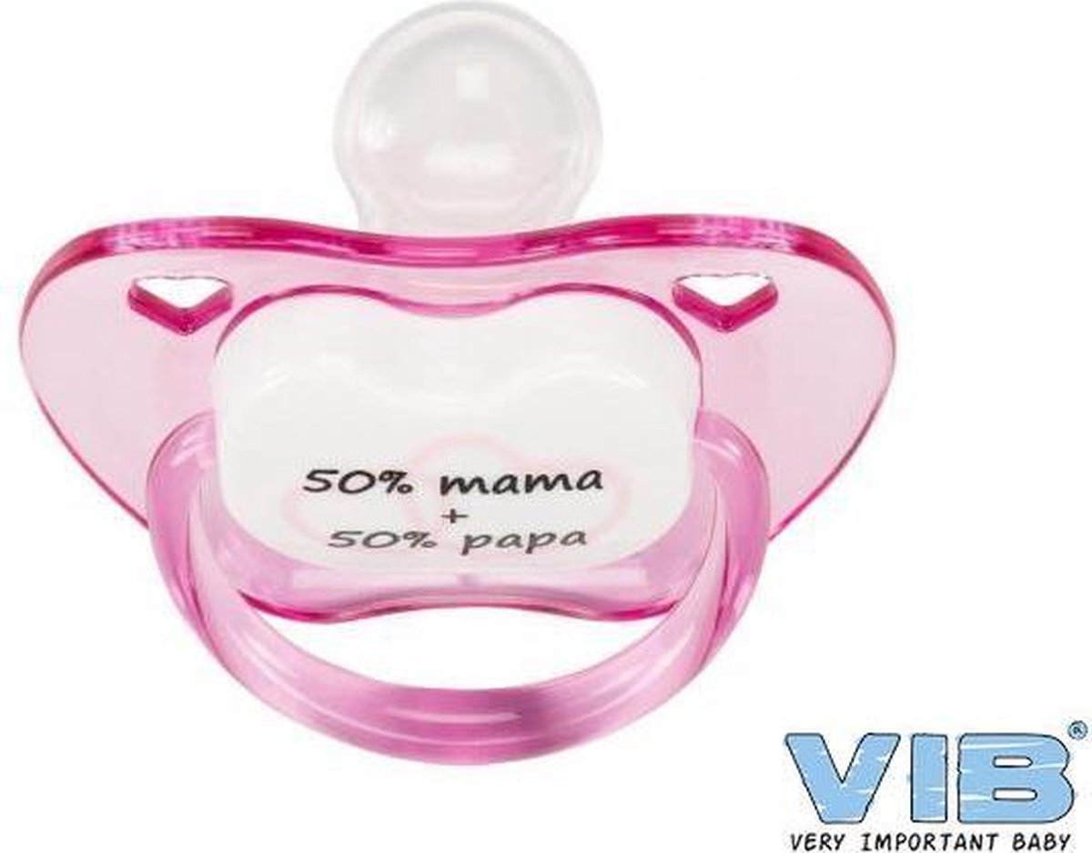 VIB fopspeen  Roze '50% mama + 50% papa'