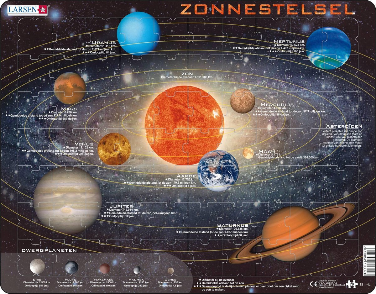 Puzzel Maxi Het zonnestelsel - 70 stukjes