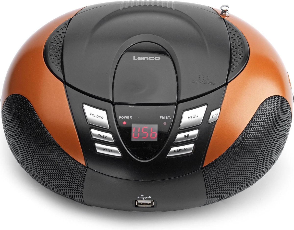 Lenco SCD-37 USB Orange - Portable FM Radio - CD-USB speler