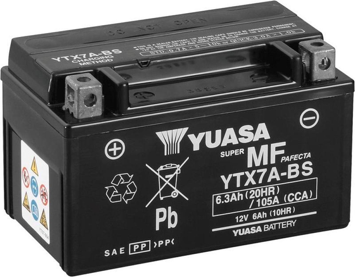 Yuasa Ytx7A-Bs Accu Agm 12V 6Ah 150X87X94X94