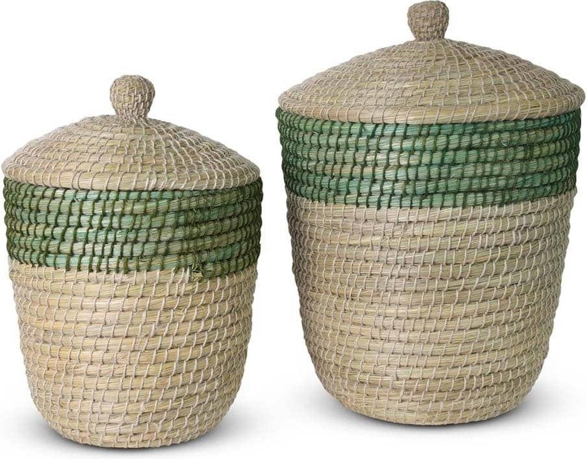 Manden met Deksel van Zeegras Groen