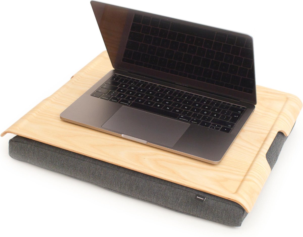 Laptray / Laptoptafel Antislip Essenhouten blad - 46 x 32 x 6