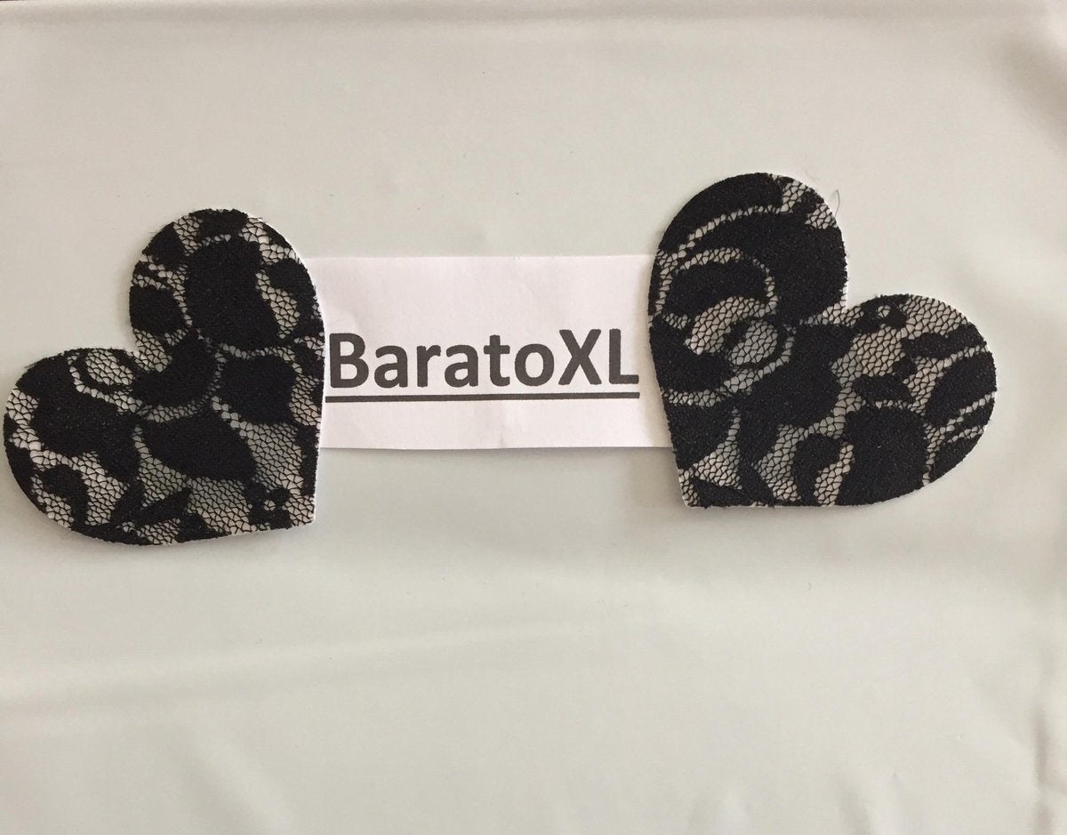 Tepelsticker zwart kant -hart-tepelplakker-Baratoxl