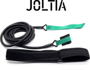 JOLTIA  - Premium Zwemelastiek 500+ - Zwemtraining - Zwem elastiek met weerstand - Resistance cords - Voor Volwassenen - Zwembad - Zwemelastieken met Riem - Weerstandsband - Weerstandstube - Trainingsbanden - 4 meter - Zwart/Groen - Incl. Opbergzakje