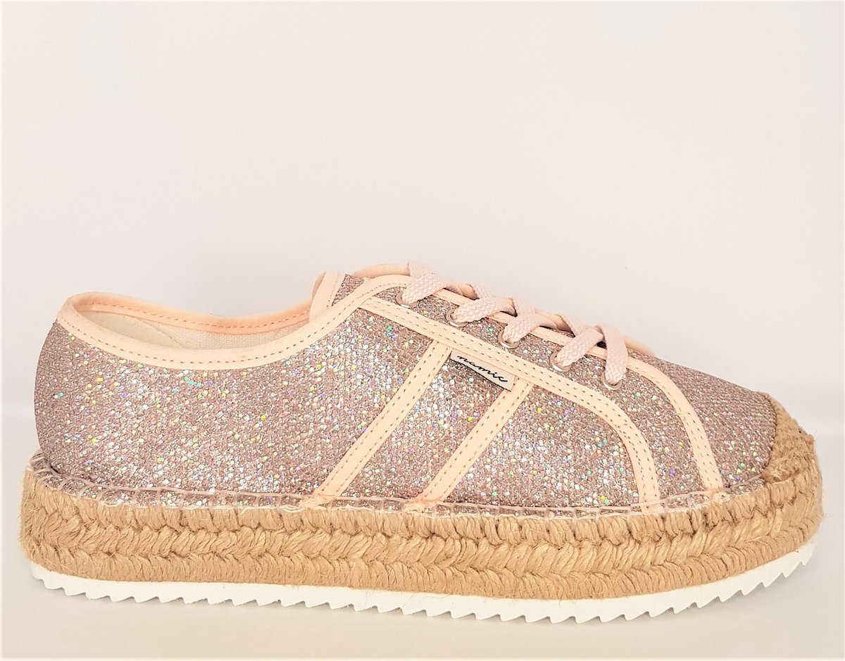 Namic espadrilles roze glitter mt 38