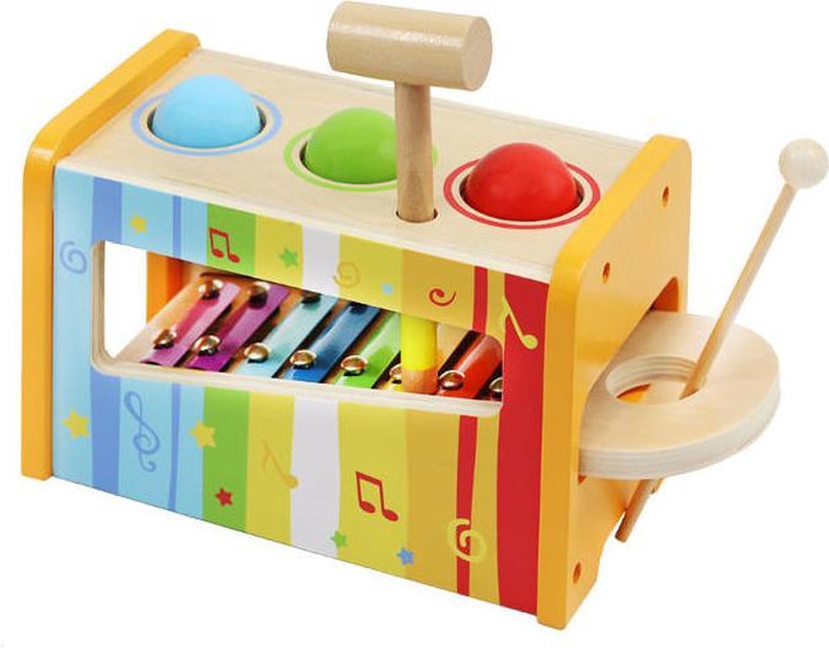 Hamerbankje met Xylofoon | houten speelgoed | S4K-Toys
