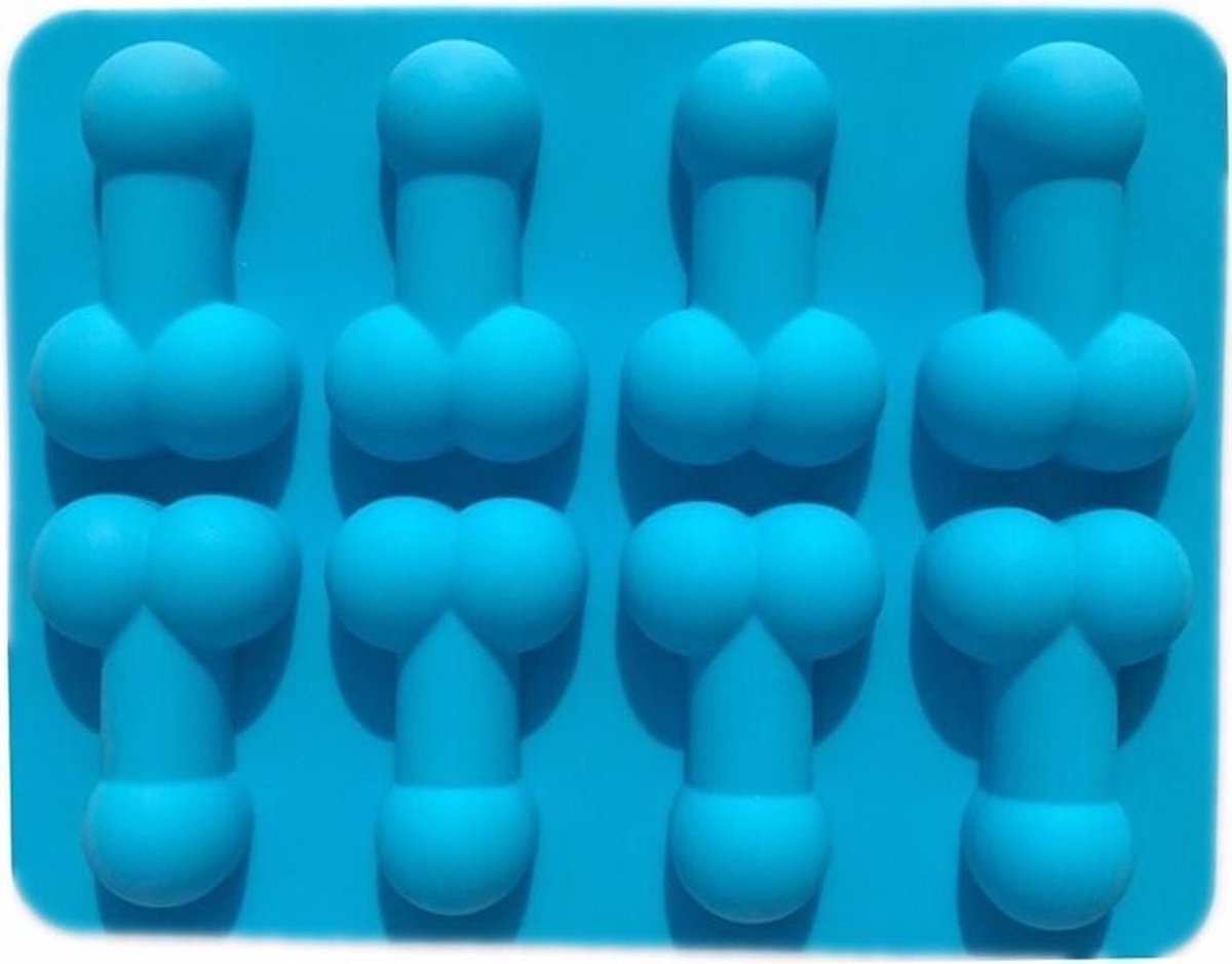 Piemel bakvorm - Penis bakvorm - Piemel kussen - ijsblokjesvorm - ijsklontjes vorm - Blauw - Piemel decoratie - Chocolade mal - Penis mal - Piemel rietjes - Vrijgezellenfeest vrouw