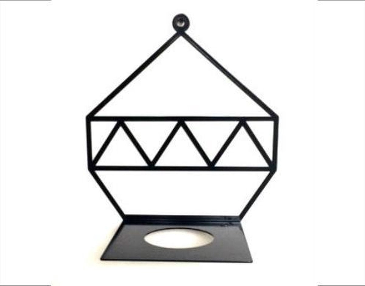 Interieurdecoratie woonkamer - Stalen hanger met vaas - Model 2 - M