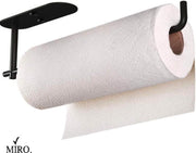 MIRO Keukenrol Houder RVS Rond Metaal Zwart Zelfklevend Staand en Liggend Hangend Foliehouder Keukenpapier Badkamer Toilet Keuken Badkamer Accessoires Keuken Accesoires