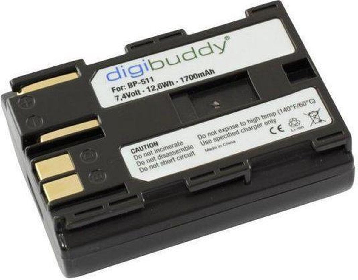 Digibuddy accu Canon BP-511 (o.a. voor Canon EOS 5D/50D/10D/20D/20Da/30D/40D/300D/D10/D30D60)