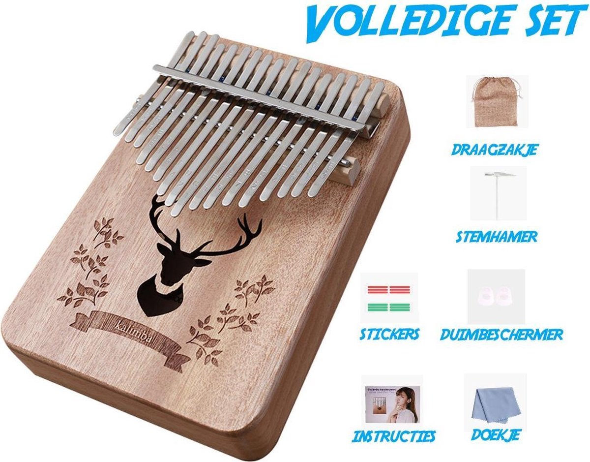 Kalimba - Duimpiano - 17 tonen - Superleuk instrument voor iedereen