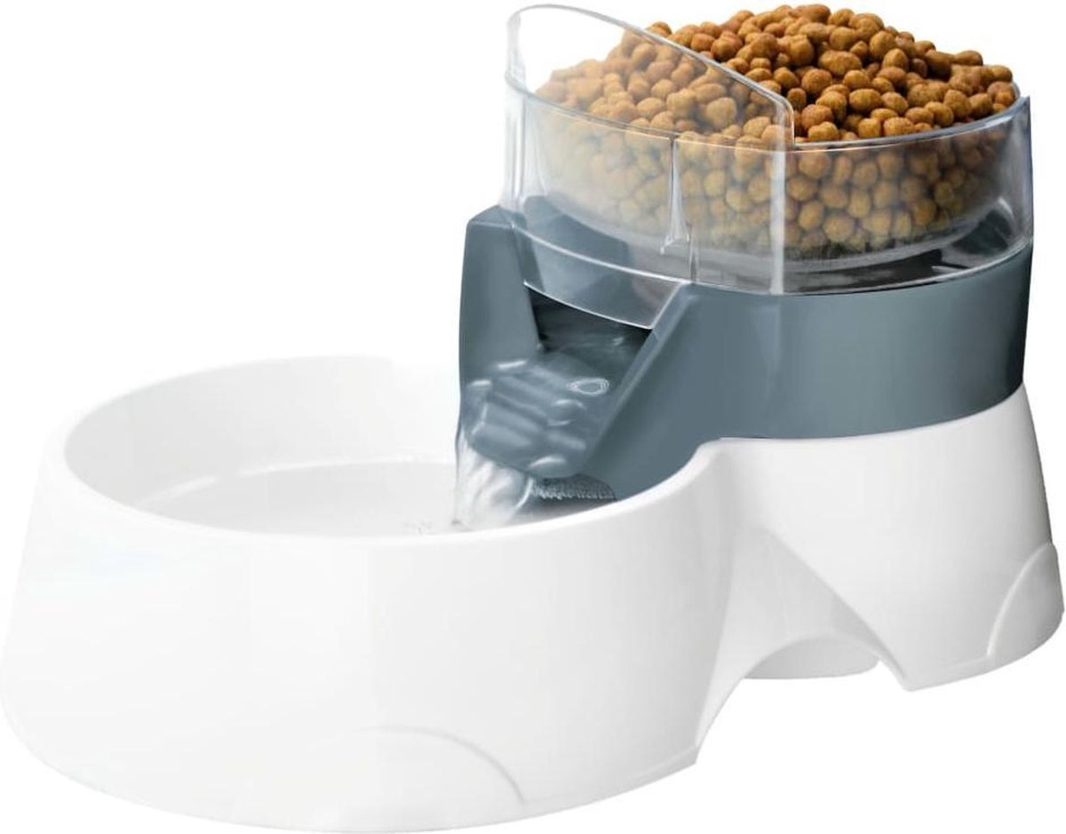 Ebi Water-/voerbak automatisch 2-in-1 28x19x17 cm grijs en wit