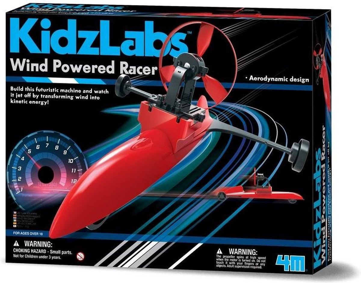 4m Racer Kidzlabs Wind Aangedreven Junior Rood 38-delig