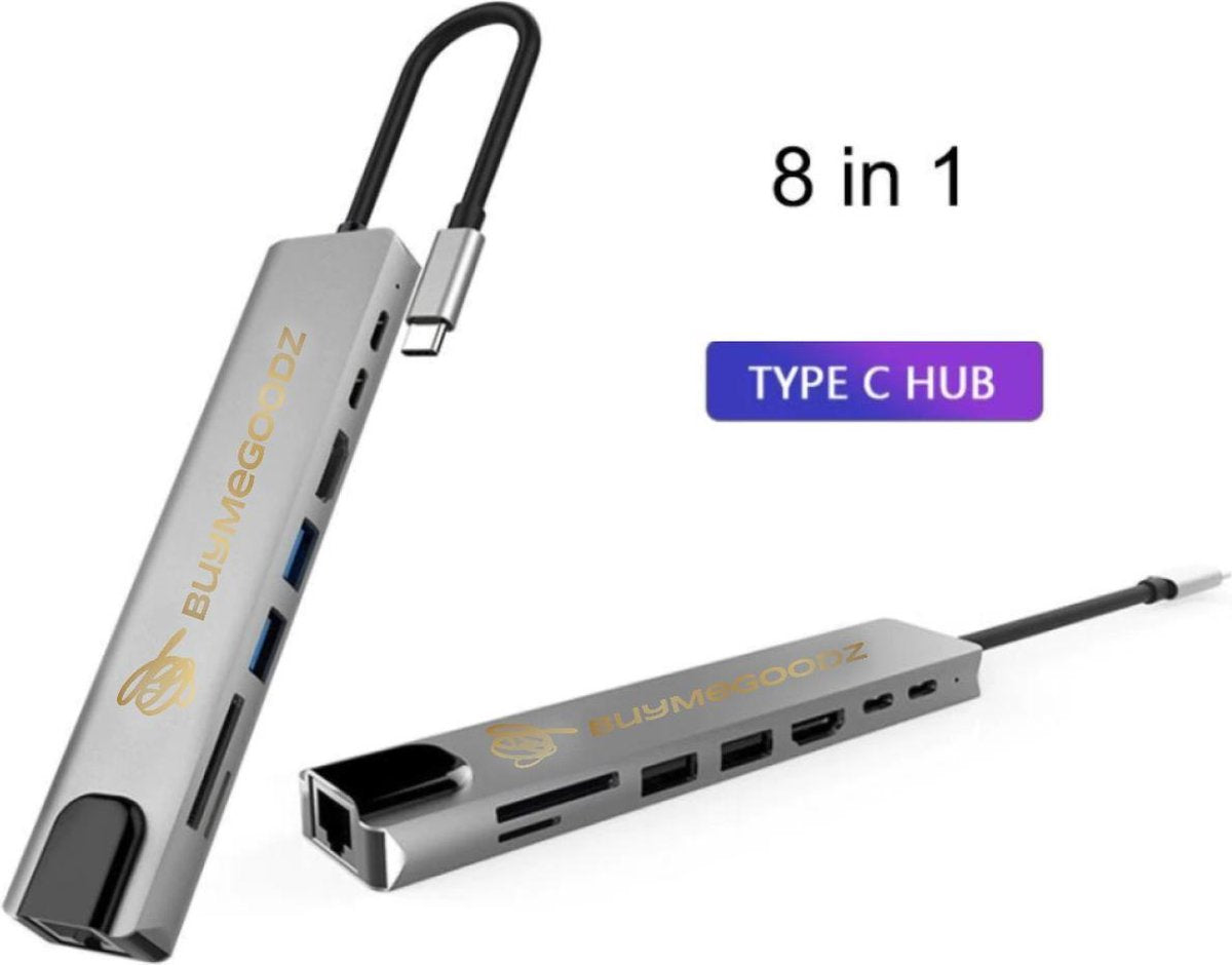 BuyMeGoodZ 8 in 1 USB C Hub voor MacBook