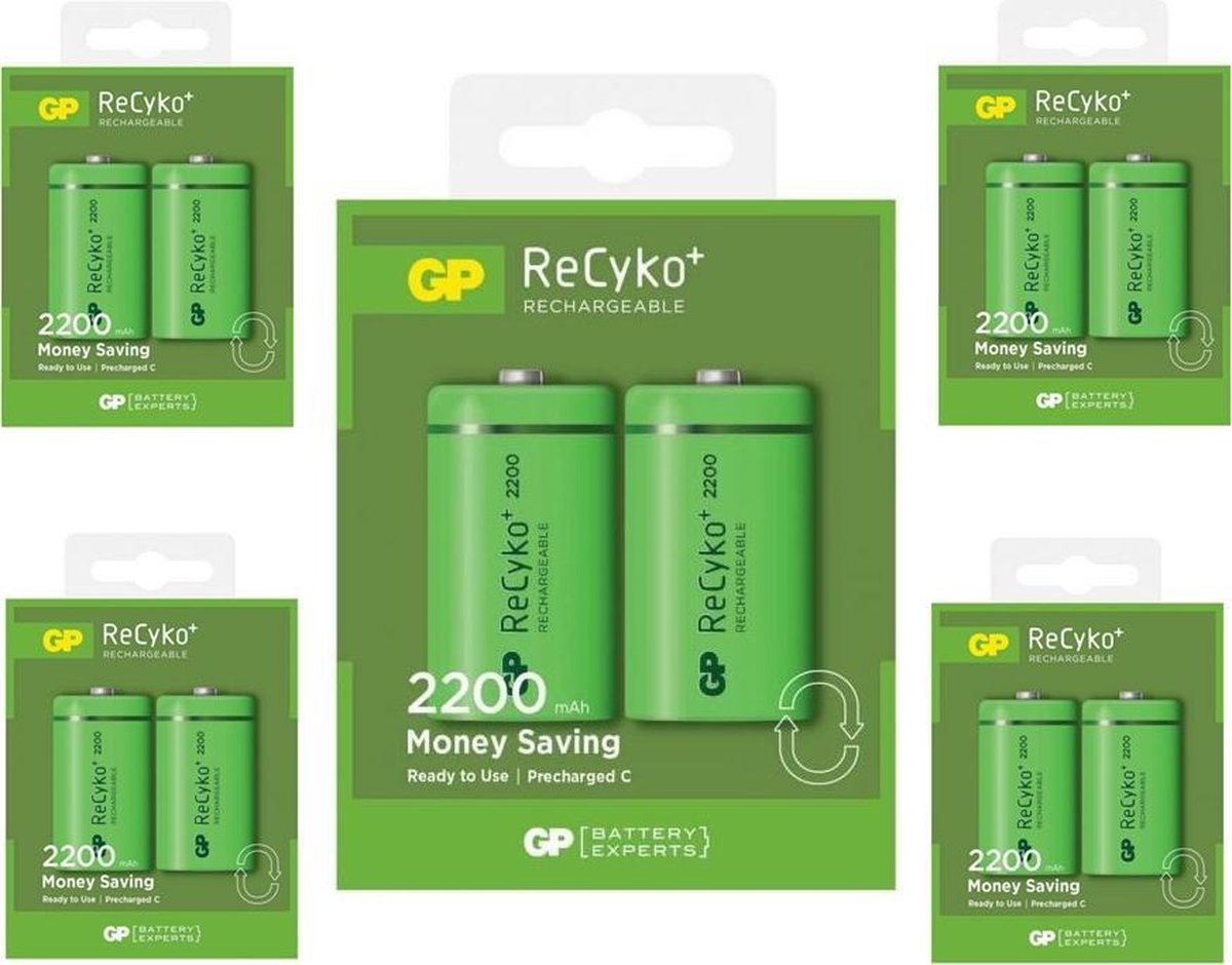 10 Stuks (5 Blisters a 2st) - GP 1.2V C/HR14 2200mah NiMh 2200 Series oplaadbare batterij