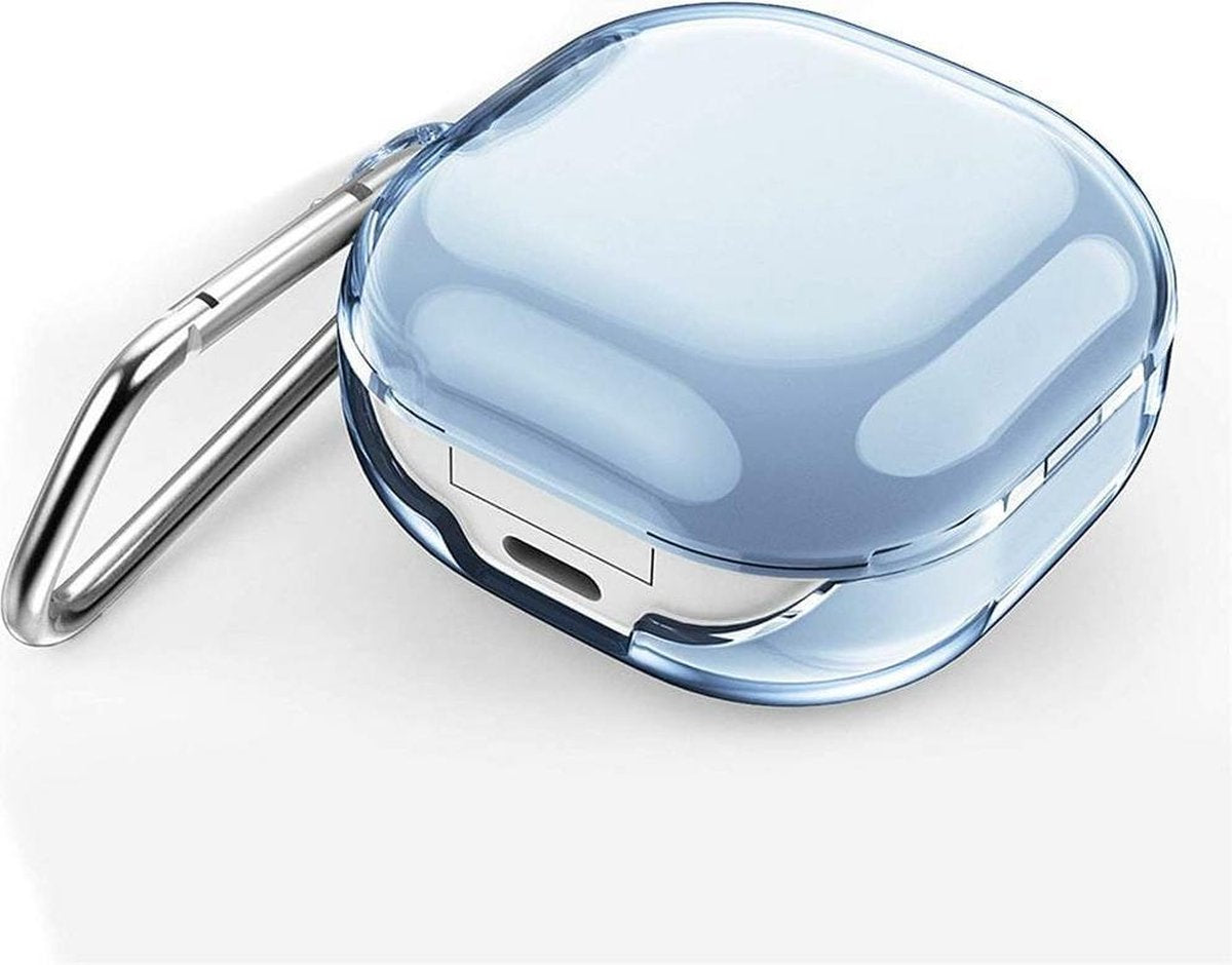 Case Cover Voor Samsung Galaxy Buds Pro / Samsung Galaxy Buds Live - Kunststof Transparant Blauw | Watchbands-shop.nl