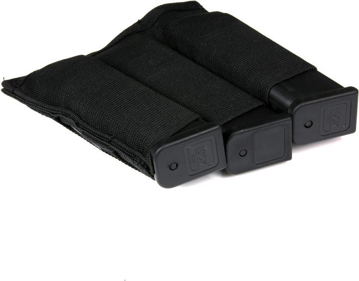 101inc Triple Elastic pistol mag pouch zwart