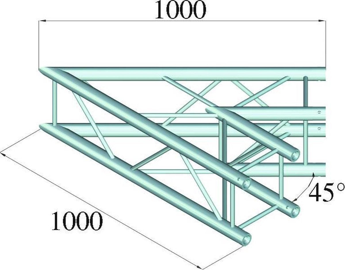ALUTRUSS QUADLOCK 6082C-19 2-Way Corner 45°