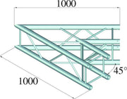 ALUTRUSS QUADLOCK 6082C-19 2-Way Corner 45°