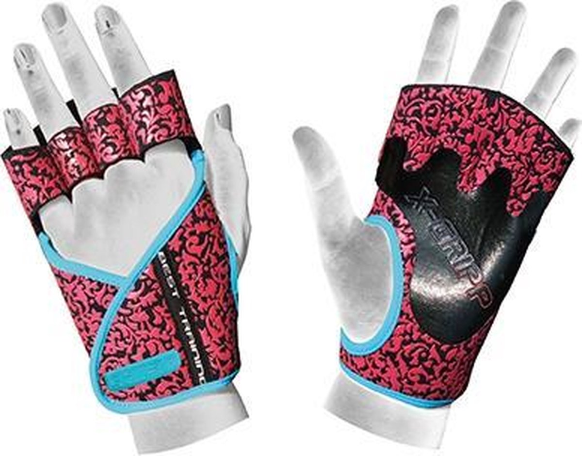 Chiba - 40936 Lady Motivation Gloves (Black/Pink/Turquoise) M