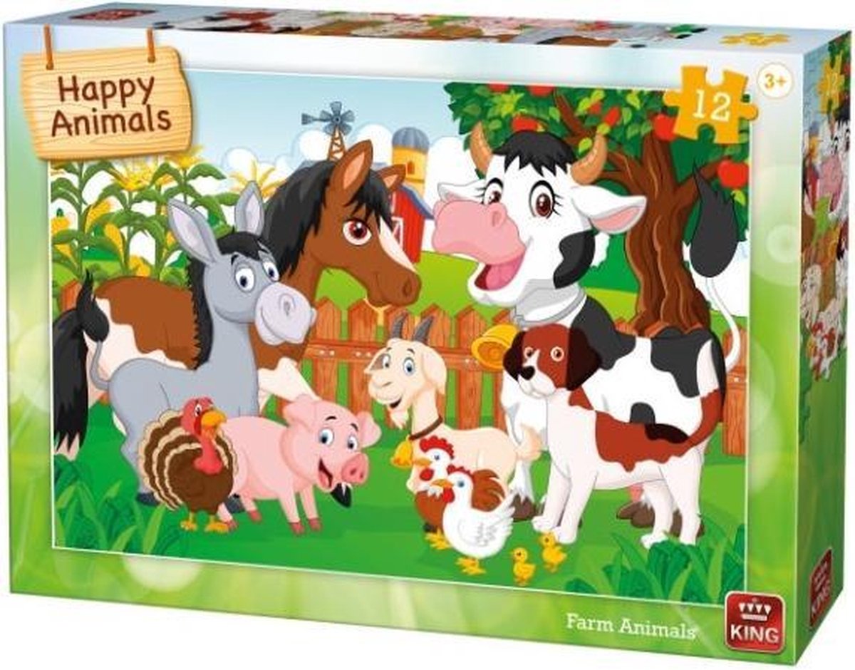 Kinderpuzzel FARM ANIMALS 12 Stukjes
