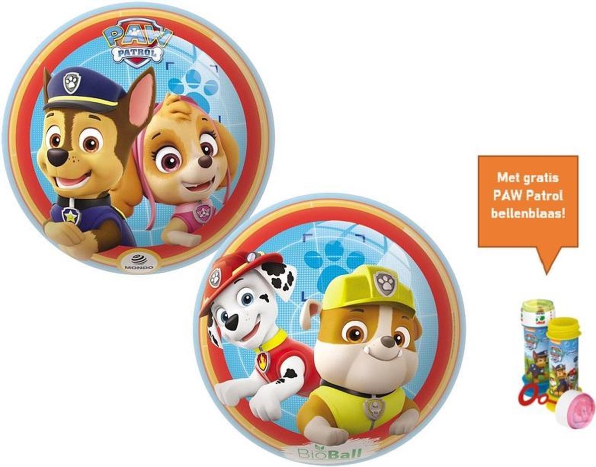 Paw Patrol Bal - Speelbal 23cm - Paw Patrol Bellenblaas
