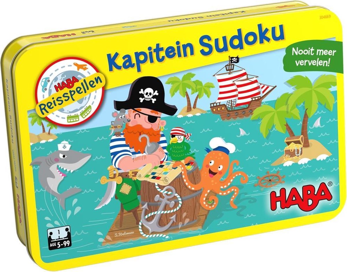 Spel - Reisspel - Kapitein Sudoku - Magnetisch - In blik - 5+