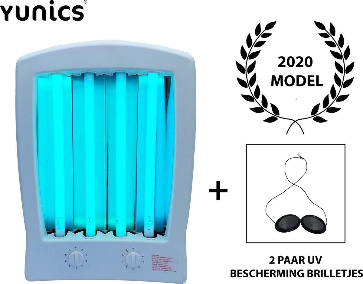YUNICS ® Gezichtsbruiner - Zonnebank - Reflector Systeem - Plug-And-Play - incl. 2x GRATIS UV-beschermingsbrillen
