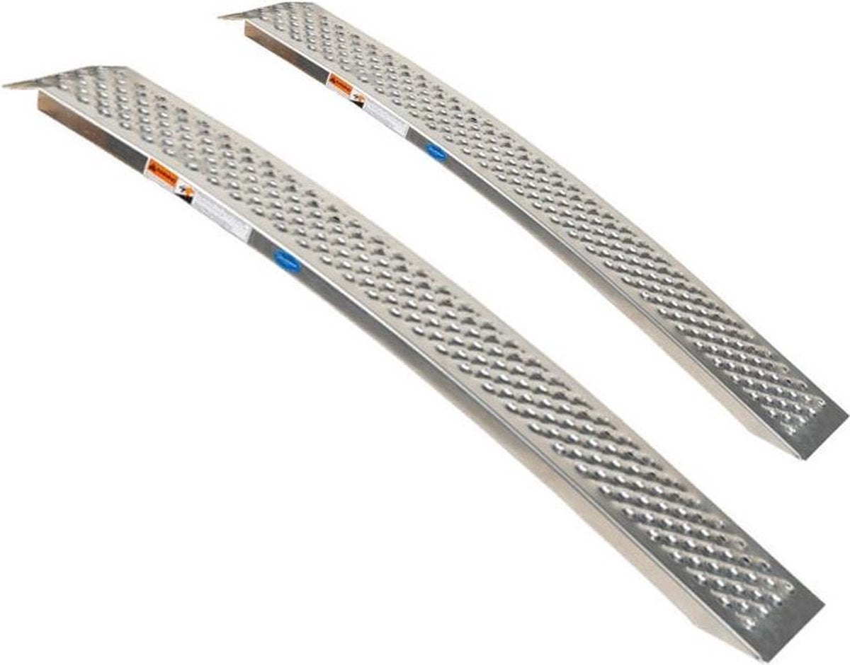 Datona® - Aluminium oprijplaat - gebogen 150 cm - 2 stuks