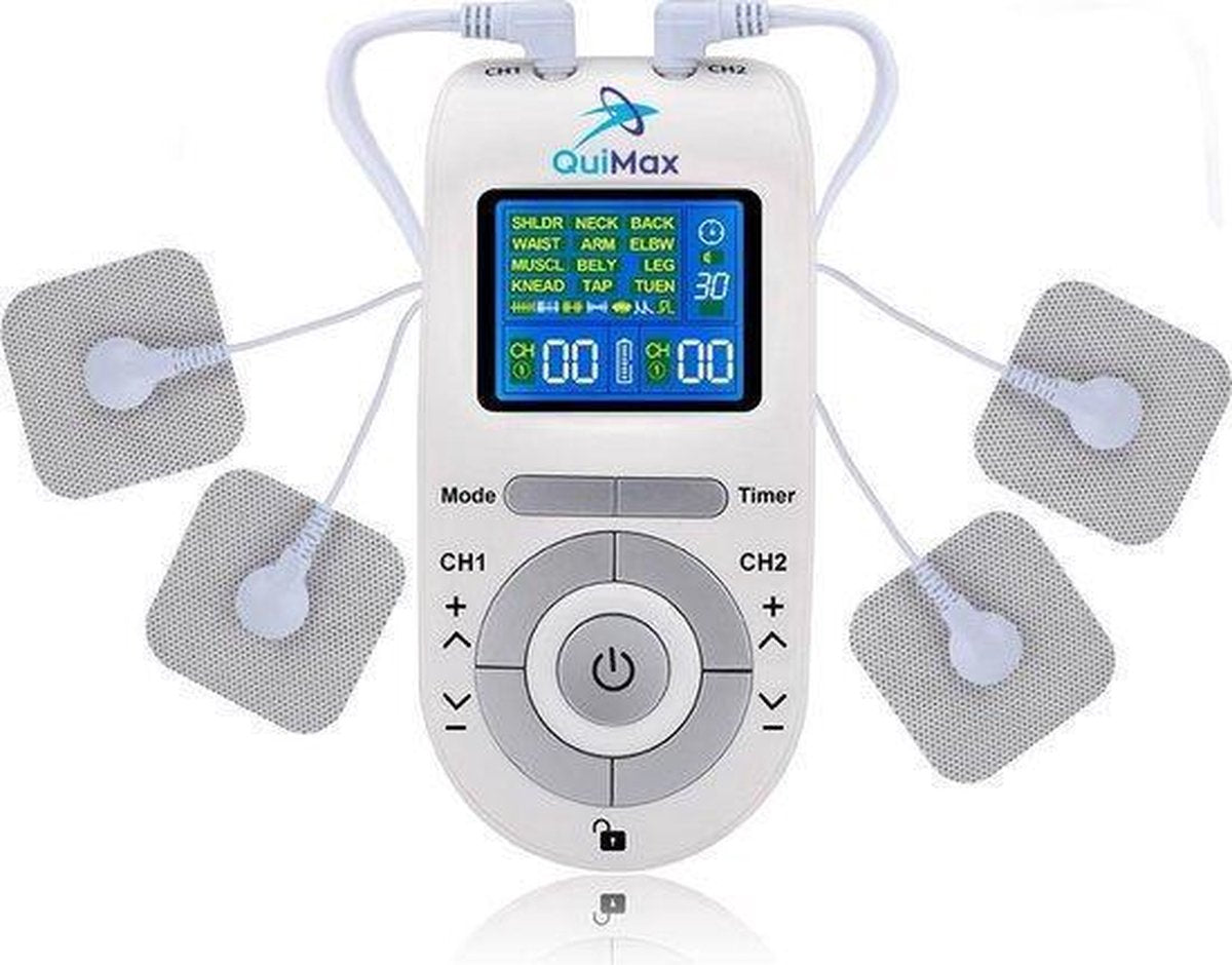 Elektroden Therapie inclusief 4 elektroden - Wit - Pijnverlichting - Massage En Relaxatie - Spierpijn - Pijn Aan De Zenuwen