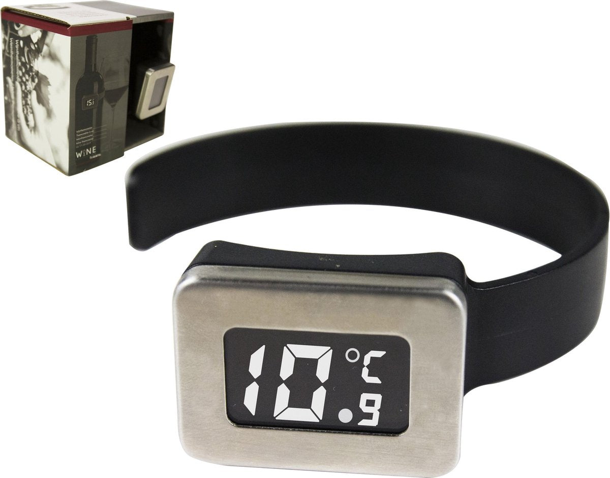 Gusta Wijnthermometer zilver en zwart 02200210