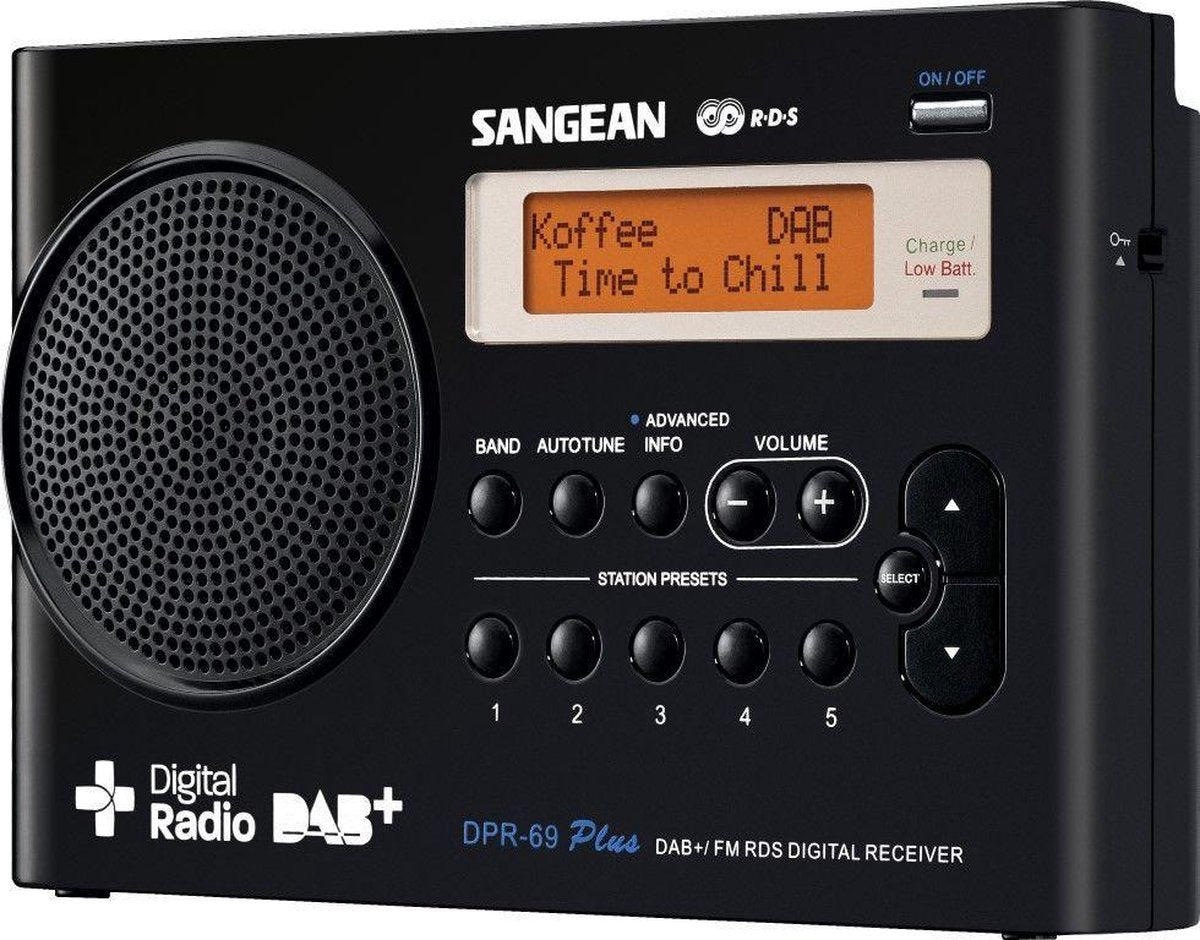 Sangean DPR-69+ - Draagbare radio met DAB+ - Zwart