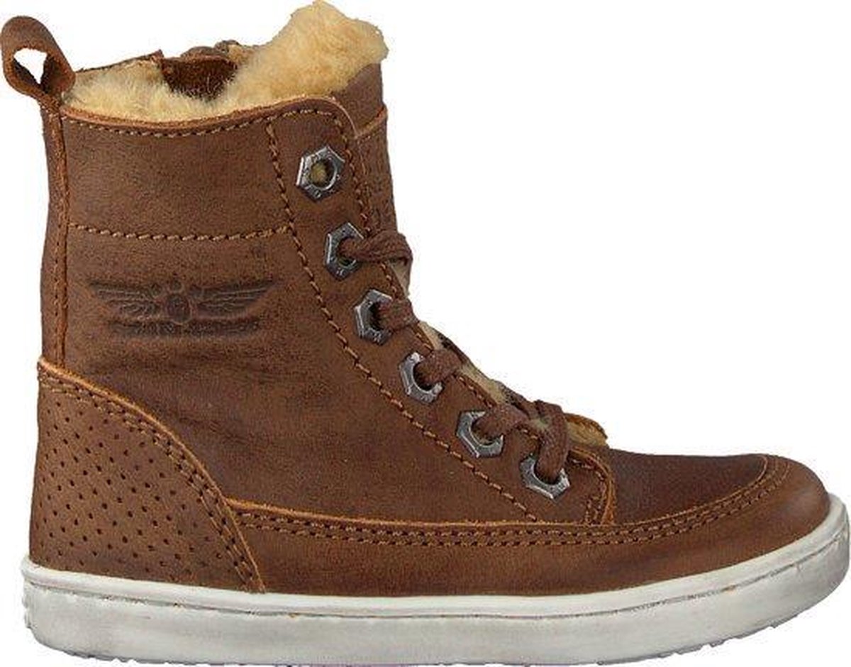 Shoesme Ur9w056 Hoge sneakers - Leren Sneaker - Jongens - Bruin - Maat 28