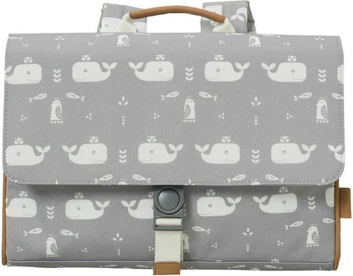 Fresk Boekentas Whale dawn grey