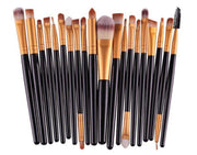 Evvie 20-delige make-up kwasten set - goud zwart