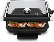Contactgrill - Tosti Apparaat - Tosti Ijzer - Igna Uzana - Cool Touch - RVS - Zwart/Zilver