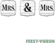 Folieballonnen Mrs. & Mrs. Bruiloftversiering