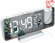 Nixnix - Digitale Wekkerradio - Alarm Clock - Met projectie - Multifunctionele Wekker radio - Digitale Wakker - Temperatuur - Spiegel - Anooze -