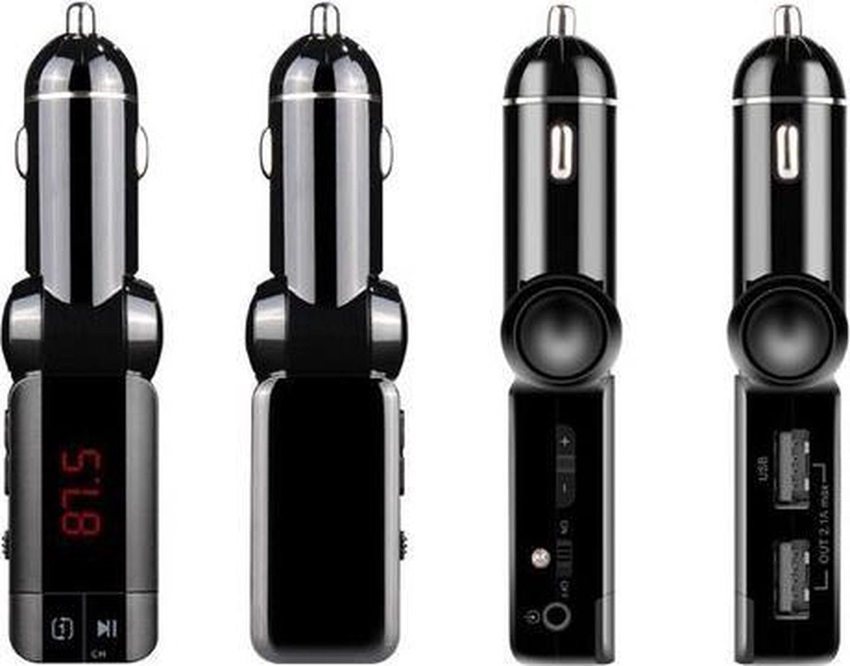 Bluetooth Handsfree Carkit + FM Transmitter + 2 USB poorten - Premium Kwaliteit