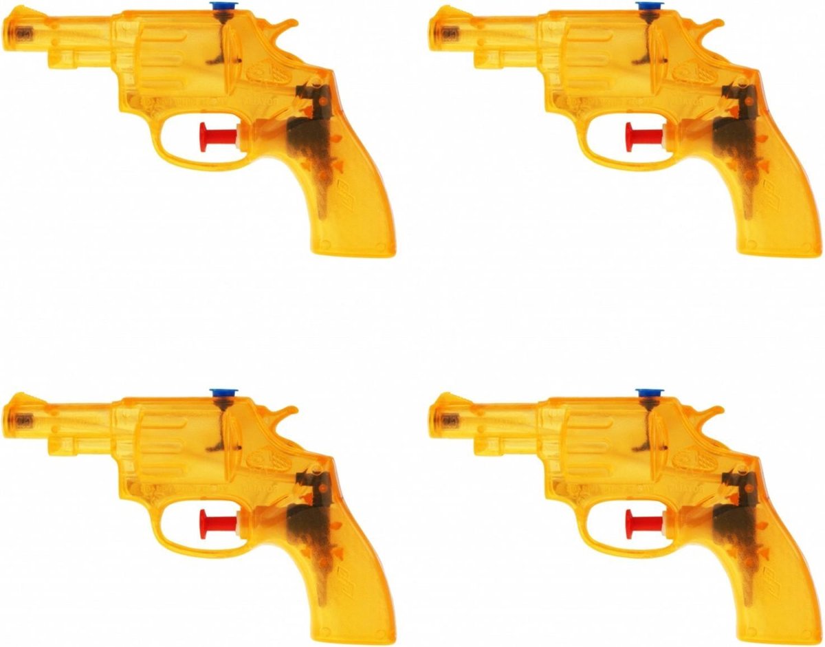 10x Oranje transparant cowboy waterpistool 13 cm